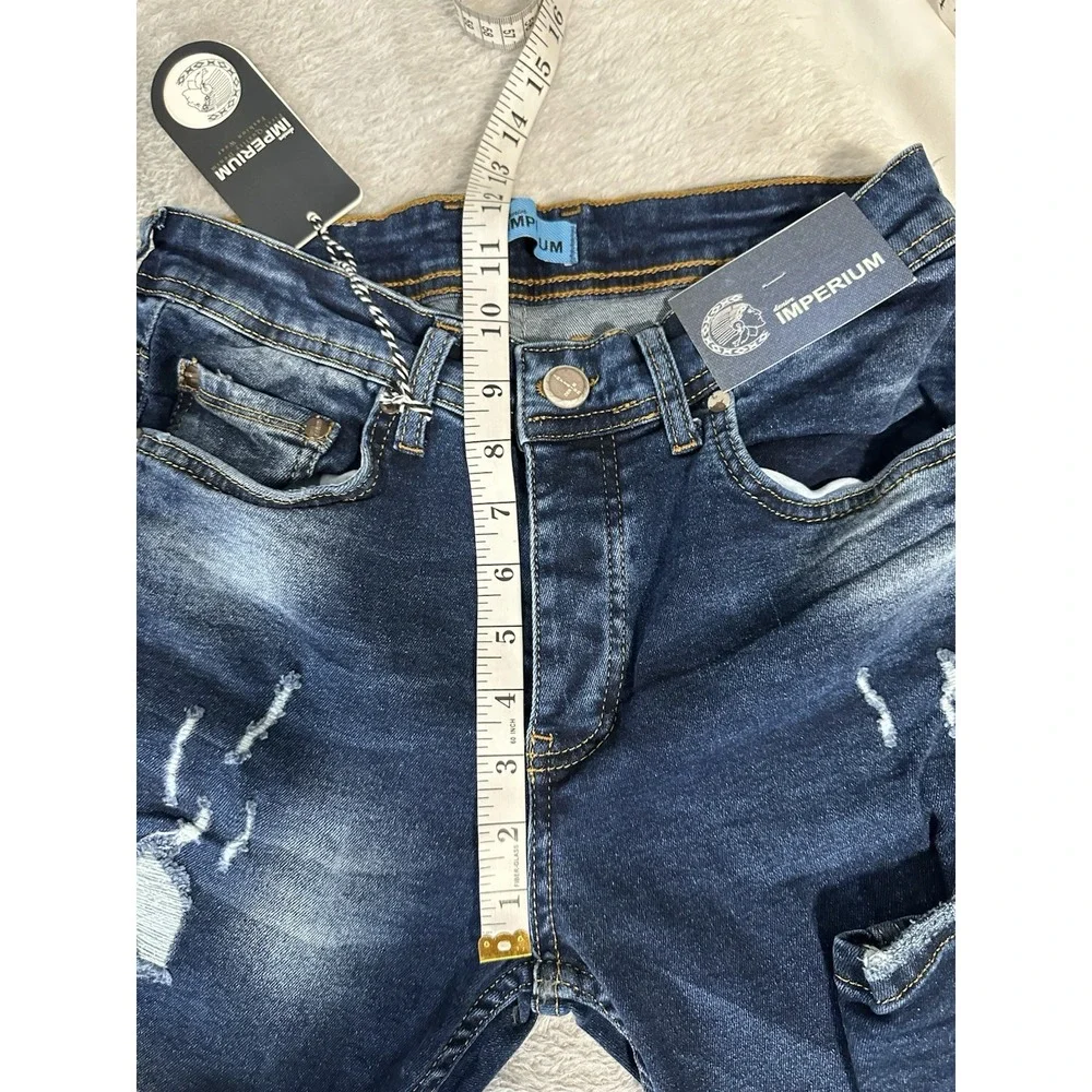 New Imperium Mens Distressed Ripped Skinny Jeans 31x34 Act 28x30‎